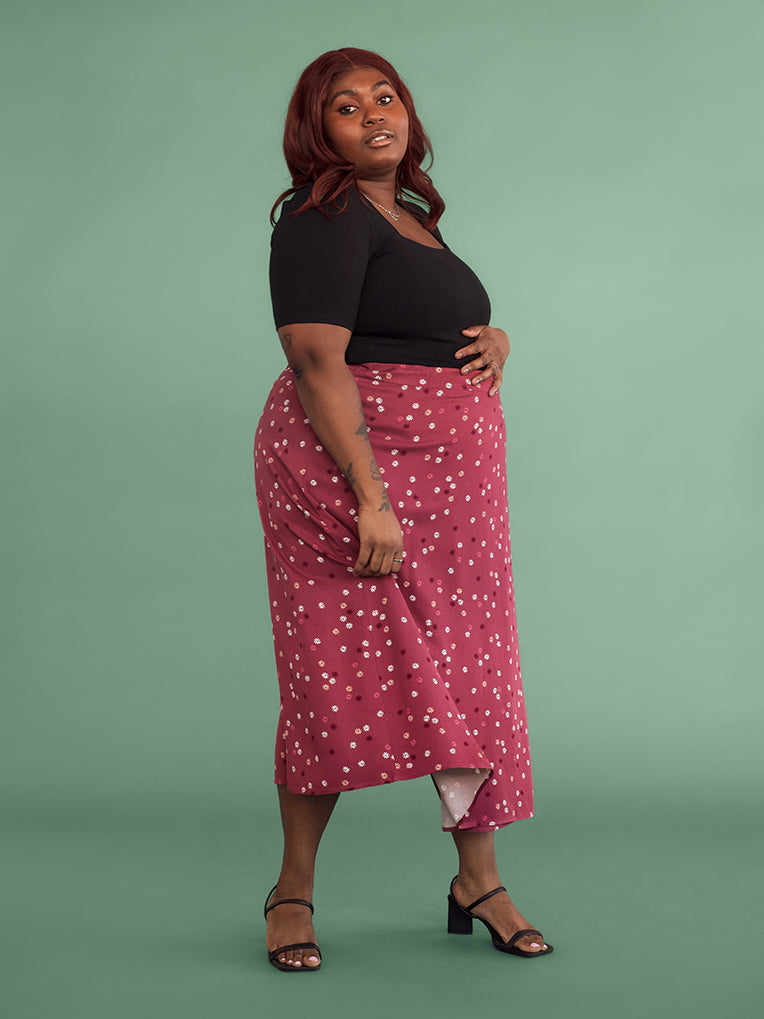 Plus size Women's midi Wrap Skirt