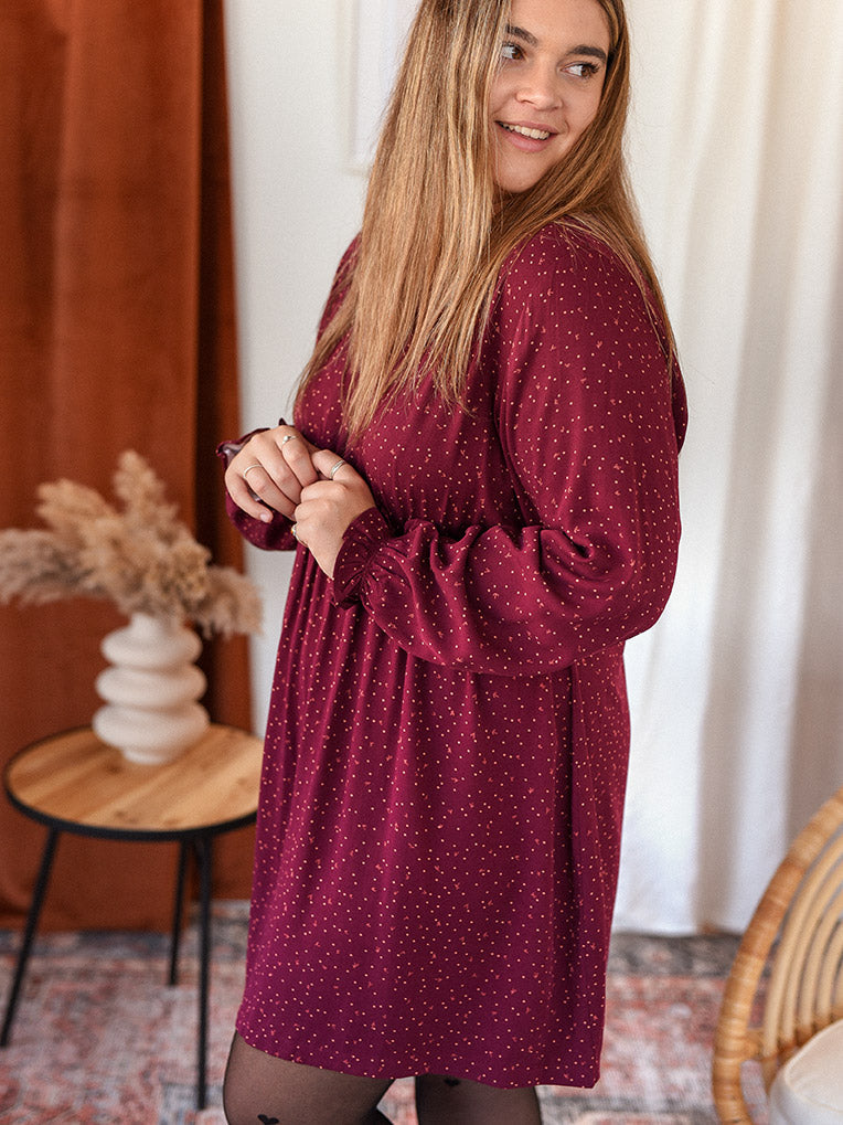 Robe babydoll Stella feuilles & pois