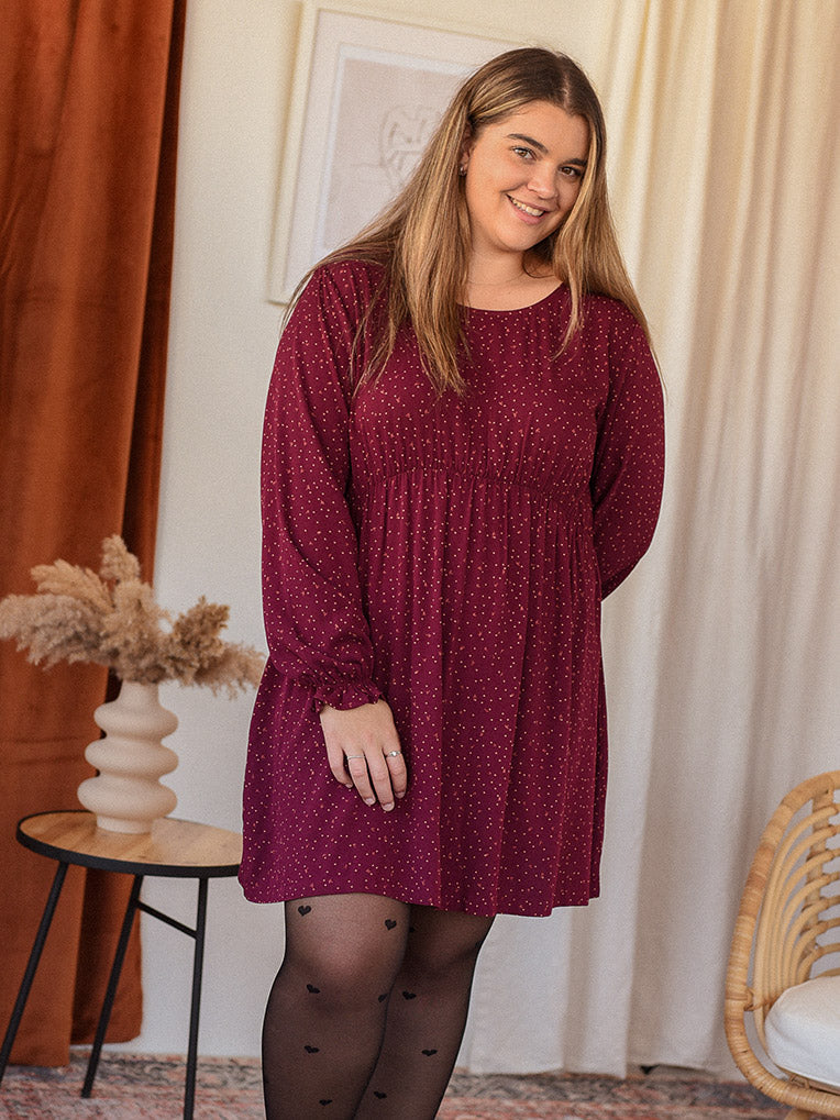 Robe babydoll Stella feuilles & pois