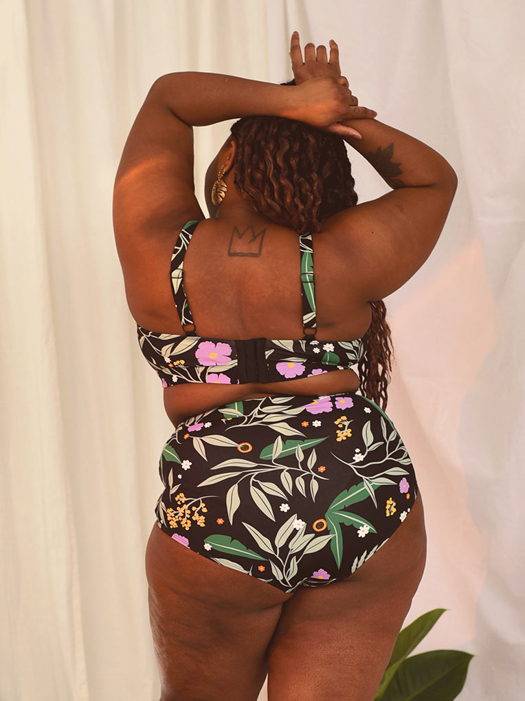 Tropical High Waisted Bikini Bottom