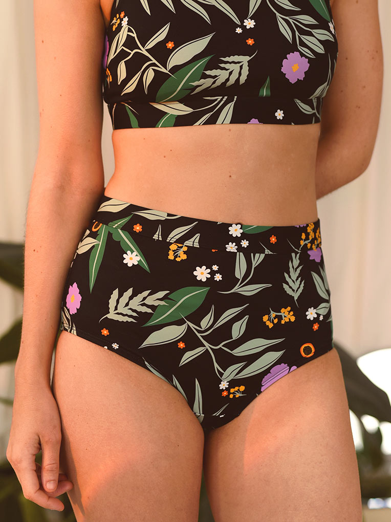 Tropical High Waisted Bikini Bottom