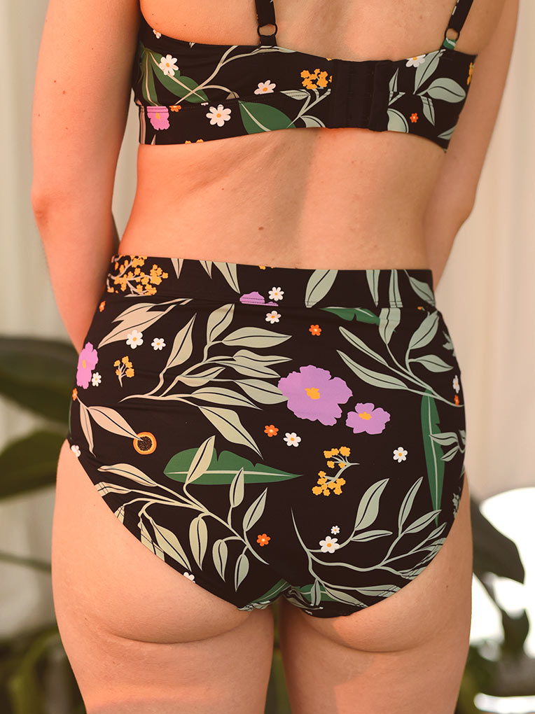 Tropical High Waisted Bikini Bottom