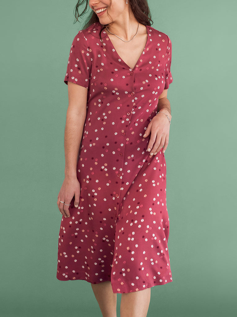 Women's pink  Buttoned Dress