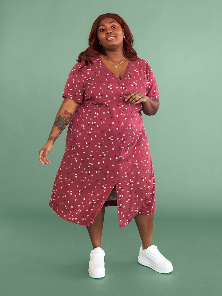 Women's Plus size Buttoned Dress