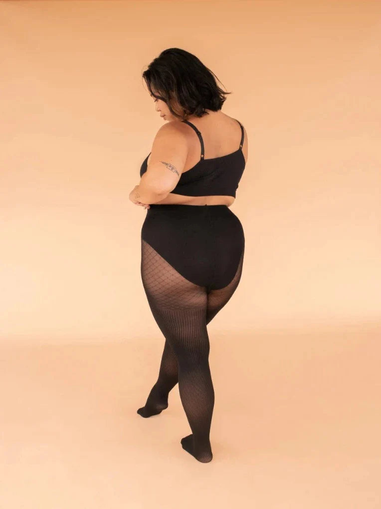plus size black opaque hosiery